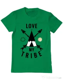 Tricou ADLER barbat Love my tribe Verde mediu
