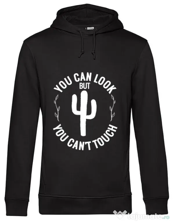 Hoodie barbat cu gluga You can’t touch Negru