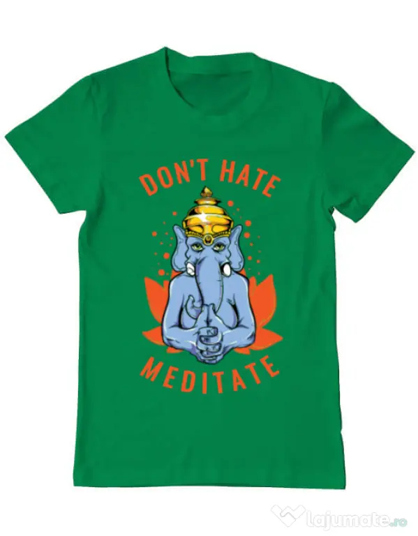 Tricou ADLER barbat Don’t hate Verde mediu