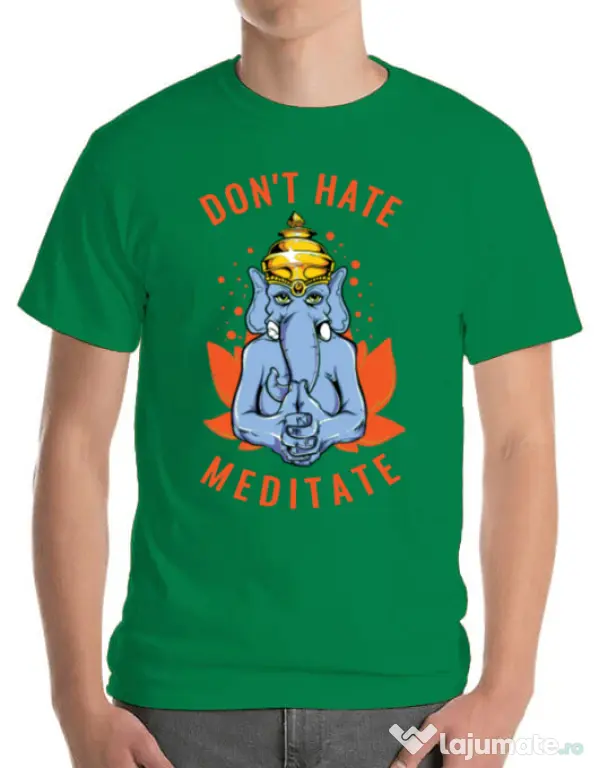 Tricou ADLER barbat Don’t hate Verde mediu