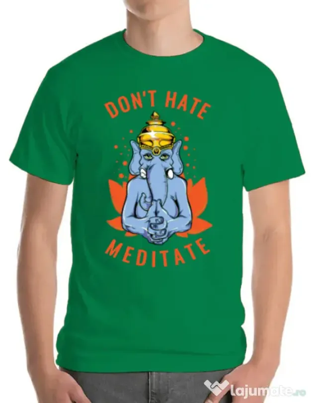 Tricou ADLER barbat Don’t hate Verde mediu