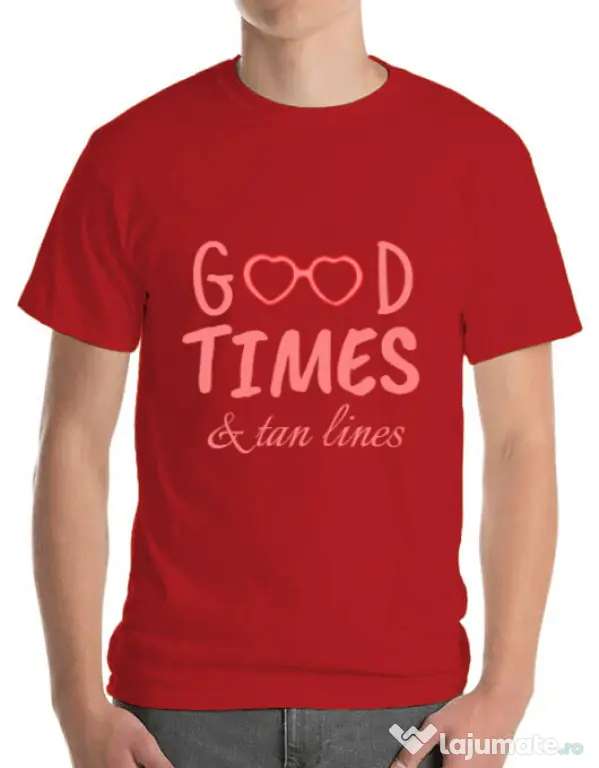 Tricou ADLER barbat Tan lines Rosu