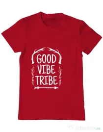 Tricou ADLER barbat Good vibe tribe Rosu