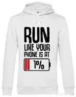 Hoodie barbat cu gluga Run Alb