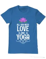Tricou ADLER barbat Love and yoga Albastru azuriu