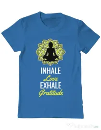 Tricou ADLER barbat Inhale love Albastru azuriu