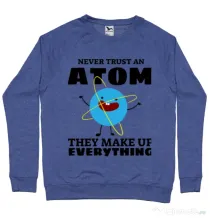 Bluza ADLER barbat Never trust an atom Albastru melanj