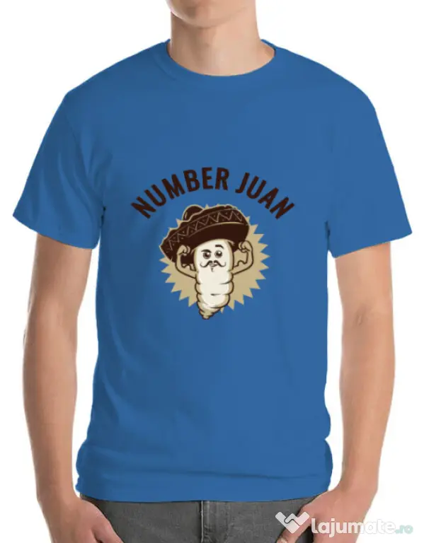 Tricou ADLER barbat Number Juan Albastru azuriu