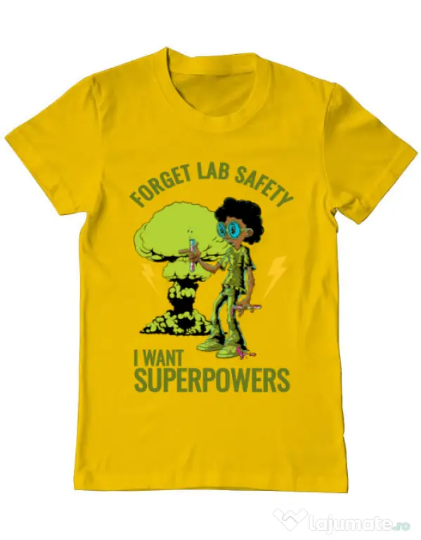 Tricou ADLER barbat I want superpowers Galben