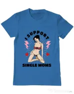 Tricou ADLER barbat I Support Single Moms Albastru azuriu