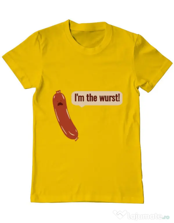 Tricou ADLER barbat I’m the wurst Galben