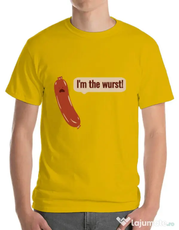 Tricou ADLER barbat I’m the wurst Galben