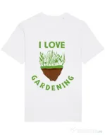 Tricou STANLEY STELLA barbat I love gardening Alb