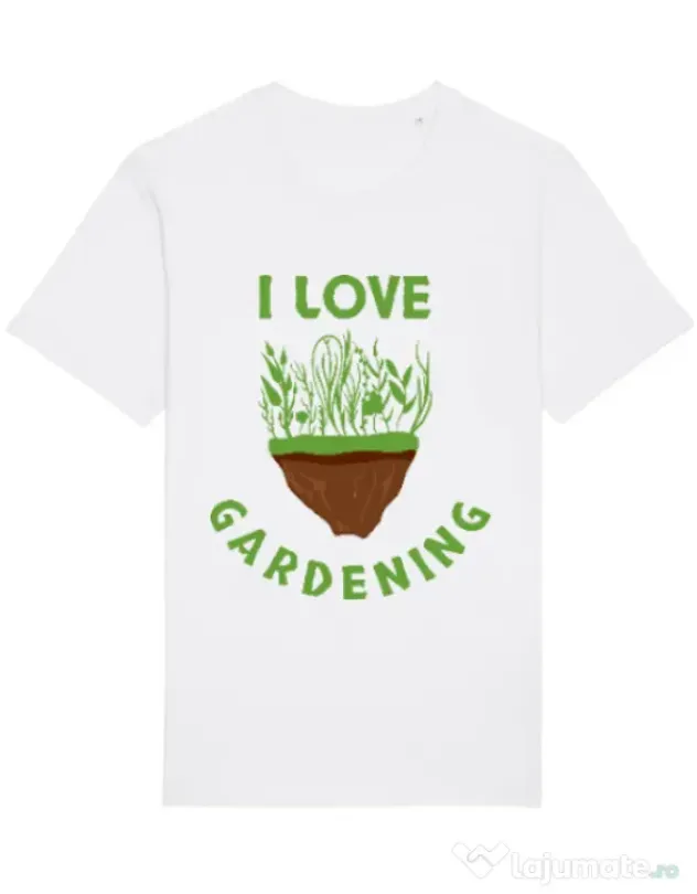 Tricou STANLEY STELLA barbat I love gardening Alb