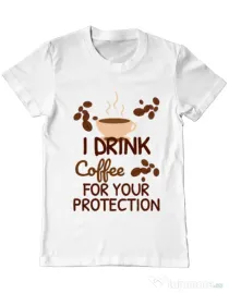 Tricou ADLER barbat Coffee for protection Alb