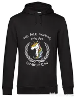 Hoodie barbat cu gluga Hoping for an unicorn Negru