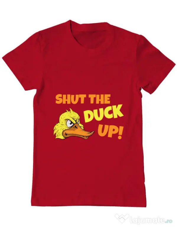 Tricou ADLER barbat Shut the duck up Rosu