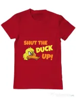Tricou ADLER barbat Shut the duck up Rosu