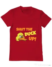Tricou ADLER barbat Shut the duck up Rosu
