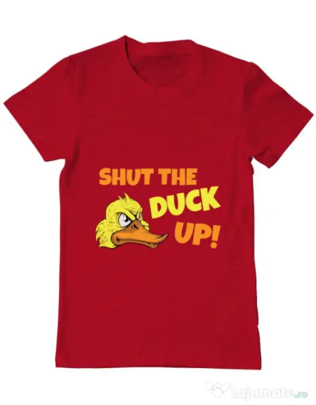 Tricou ADLER barbat Shut the duck up Rosu