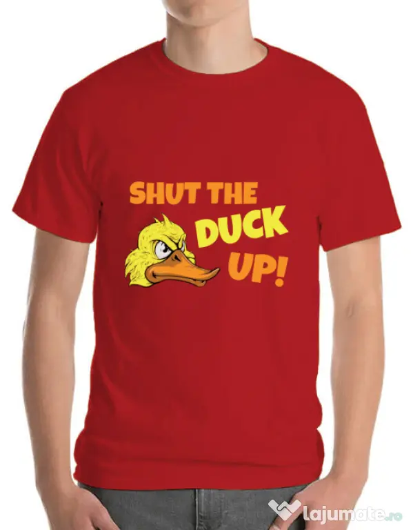 Tricou ADLER barbat Shut the duck up Rosu