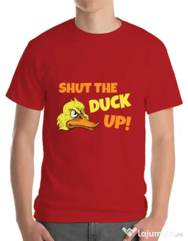 Tricou ADLER barbat Shut the duck up Rosu
