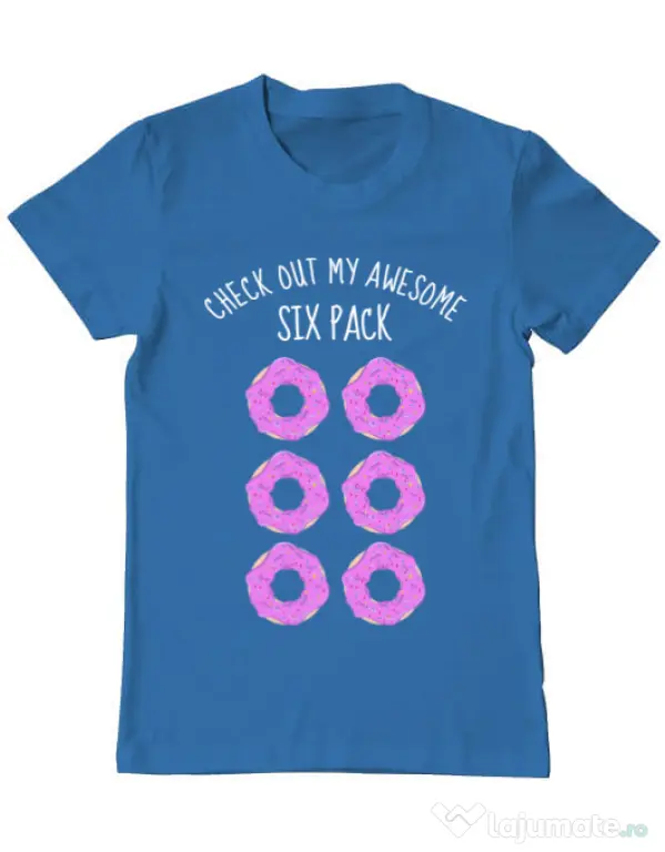 Tricou ADLER barbat Awesome sixpack Albastru azuriu