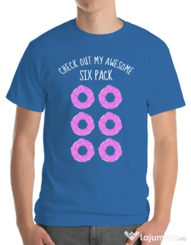 Tricou ADLER barbat Awesome sixpack Albastru azuriu
