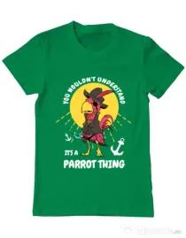 Tricou ADLER barbat It’s a parrot thing Verde mediu