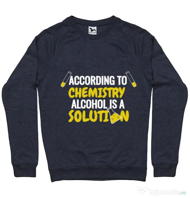 Bluza ADLER barbat Alcohol is a solution Denim inchis