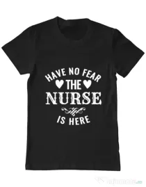 Tricou ADLER barbat The nurse is here Negru