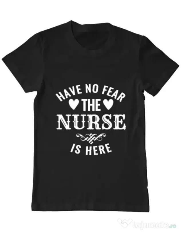 Tricou ADLER barbat The nurse is here Negru