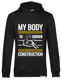 Hoodie barbat cu gluga Under construction Negru
