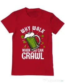 Tricou ADLER barbat Why walk Rosu