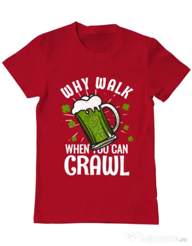 Tricou ADLER barbat Why walk Rosu