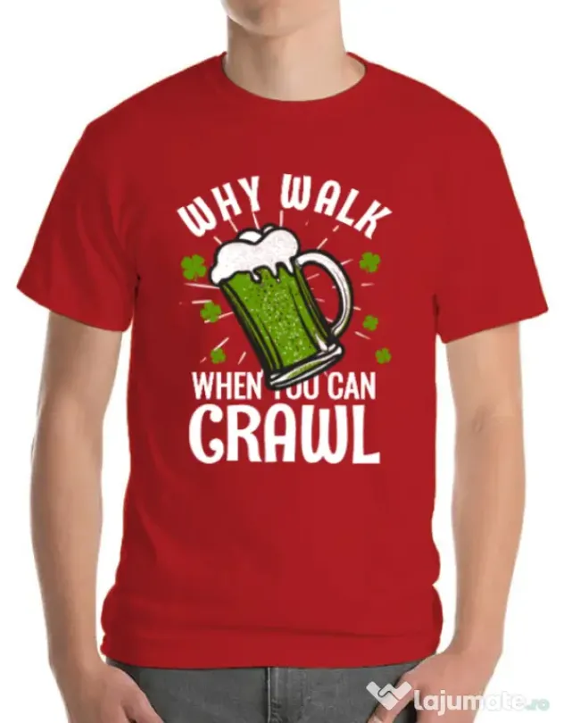 Tricou ADLER barbat Why walk Rosu