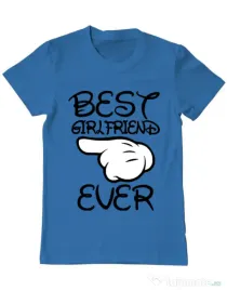 Tricou ADLER barbat Best girlfriend ever Albastru azuriu