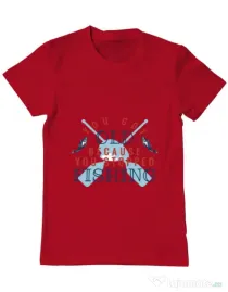 Tricou ADLER barbat You stopped fishing Rosu