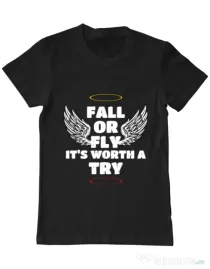 Tricou ADLER barbat Fall or fly Negru