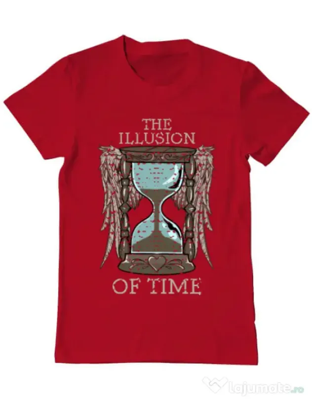 Tricou ADLER barbat The illusion of time Rosu