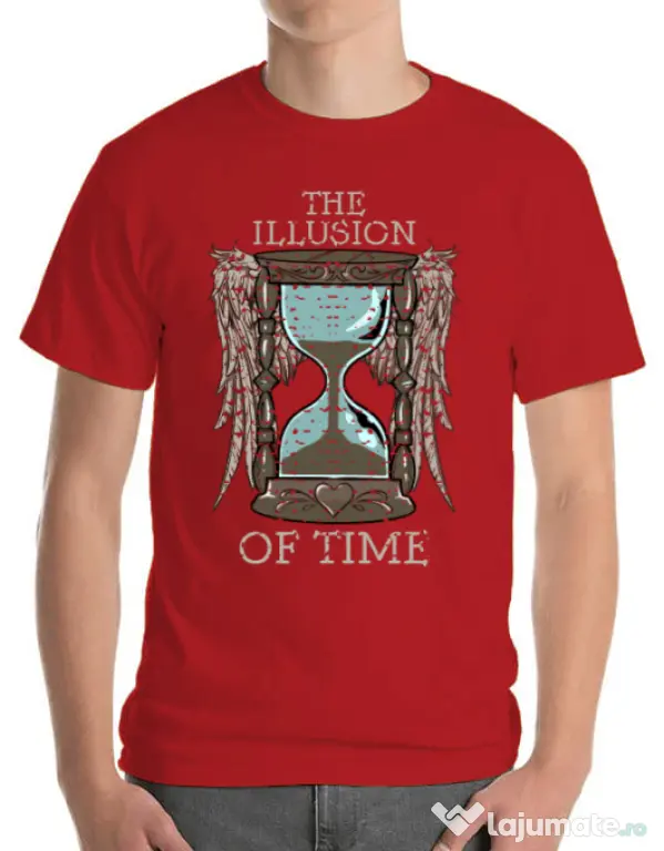 Tricou ADLER barbat The illusion of time Rosu