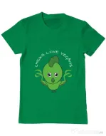 Tricou ADLER barbat Chicks love vegans Verde mediu