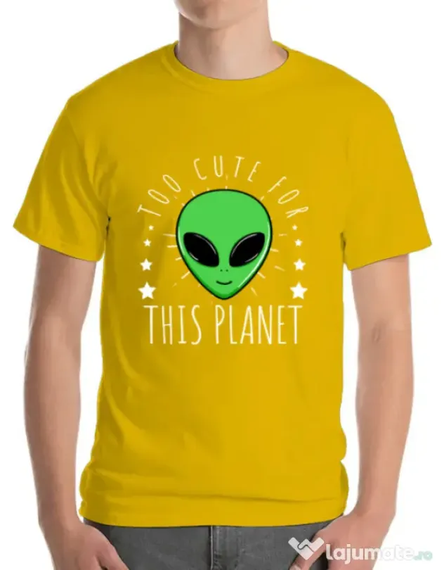 Tricou ADLER barbat Too cute Galben
