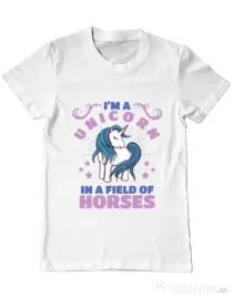 Tricou ADLER barbat Just a unicorn Alb