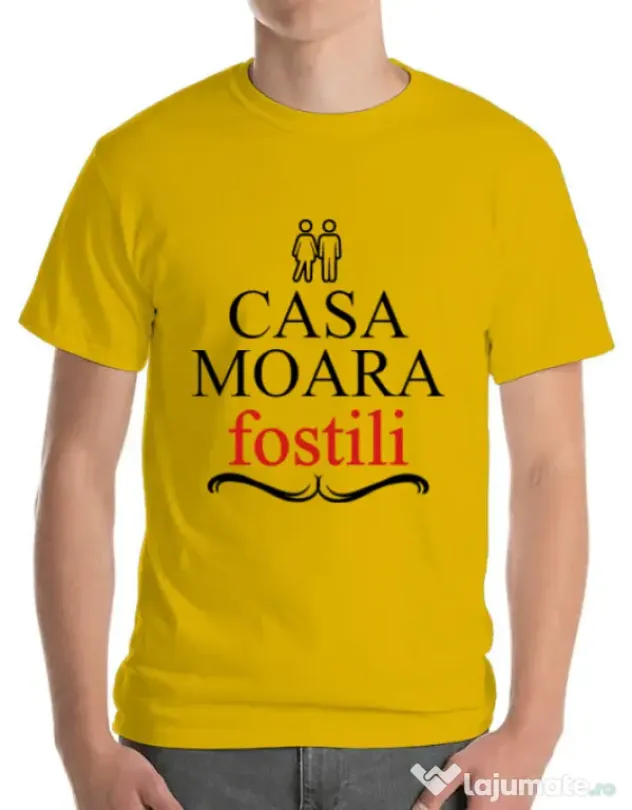Tricou ADLER barbat Casa moara fostili Galben