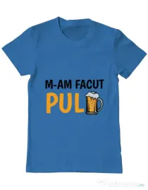Tricou ADLER barbat M-am facut pulbere Albastru azuriu