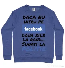 Bluza ADLER barbat Sunati la politie Albastru melanj