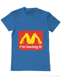 Tricou ADLER barbat I'm loving it Albastru azuriu
