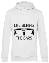 Hoodie barbat cu gluga Life behind the bars Alb