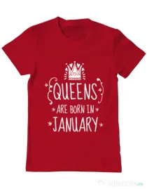 Tricou ADLER barbat Queens are born in january Rosu